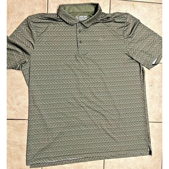 Googan Squad Shirt Mens XXL Green Performance Bass Fishing Golf Polo Lures AOP - Picture 1 of 7